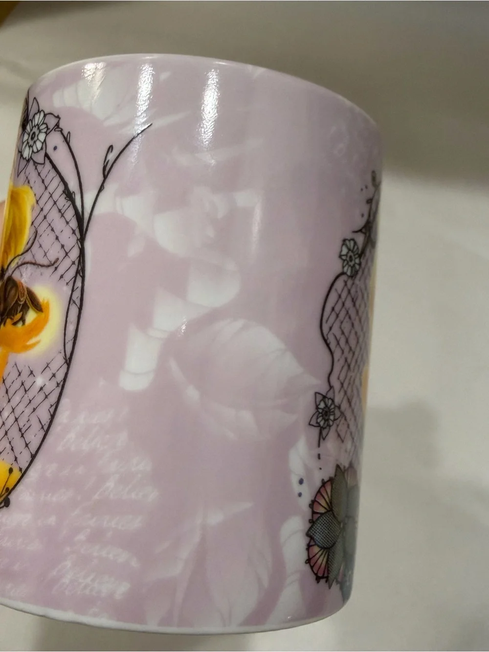 DISNEY Fairies Tinkerbell Tink 8oz Lavender Mug/Coffee /Tea Cup Fairy Collection